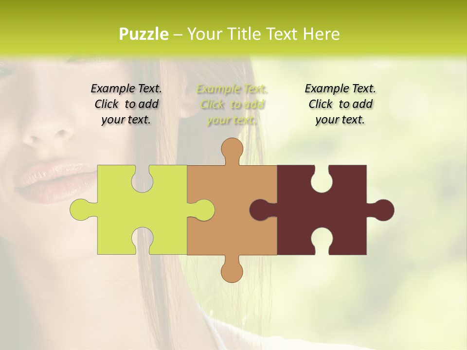 A Woman With Long Red Hair Is Looking At The Camera PowerPoint Template