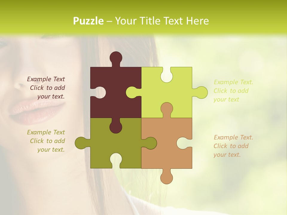 A Woman With Long Red Hair Is Looking At The Camera PowerPoint Template