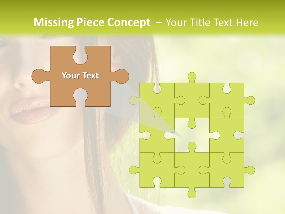 A Woman With Long Red Hair Is Looking At The Camera PowerPoint Template