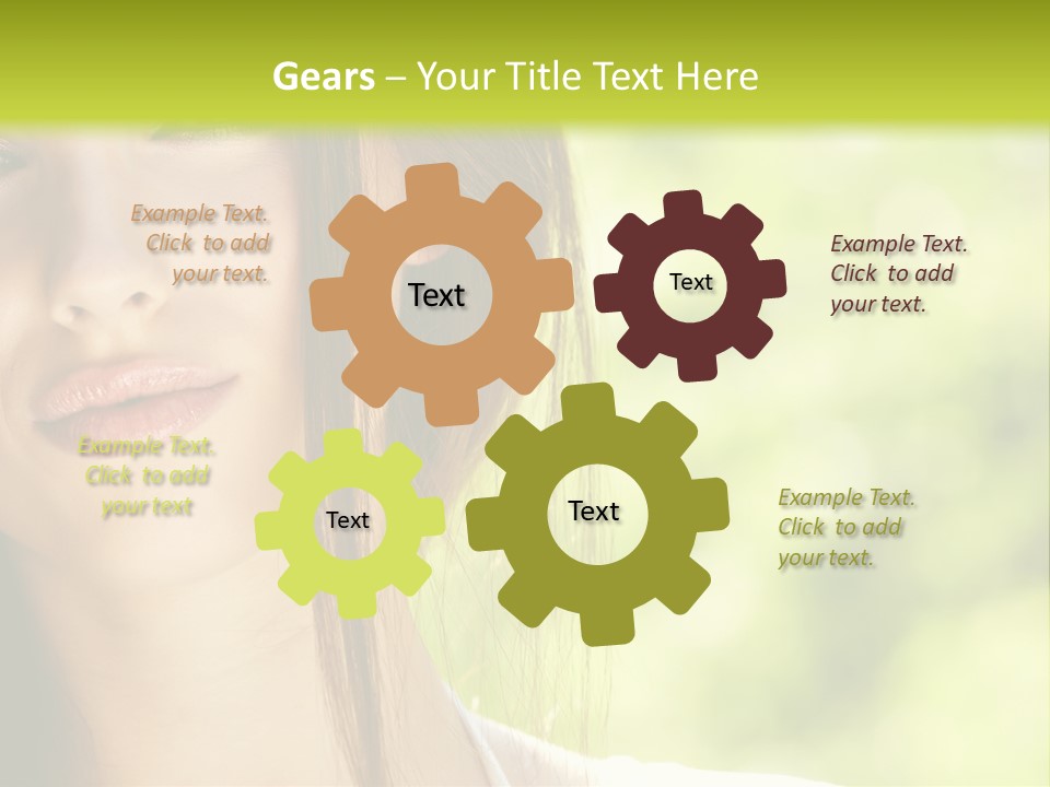 A Woman With Long Red Hair Is Looking At The Camera PowerPoint Template