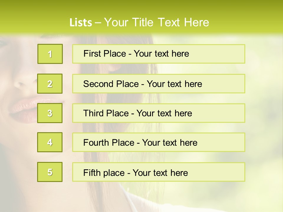 A Woman With Long Red Hair Is Looking At The Camera PowerPoint Template