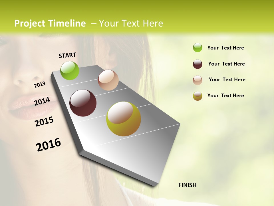 A Woman With Long Red Hair Is Looking At The Camera PowerPoint Template