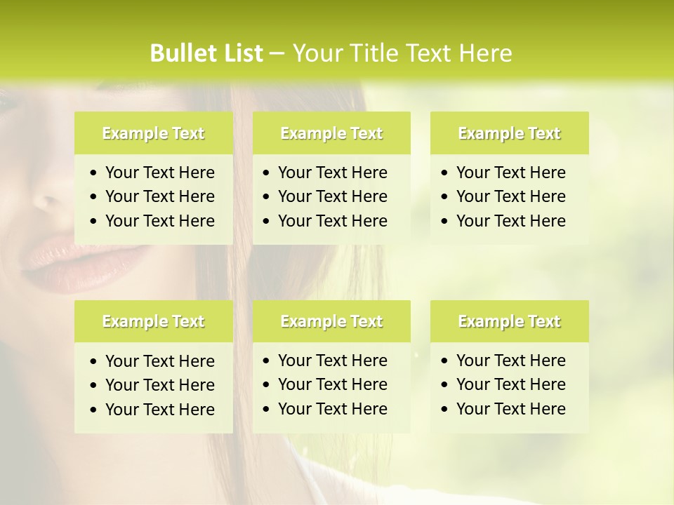 A Woman With Long Red Hair Is Looking At The Camera PowerPoint Template