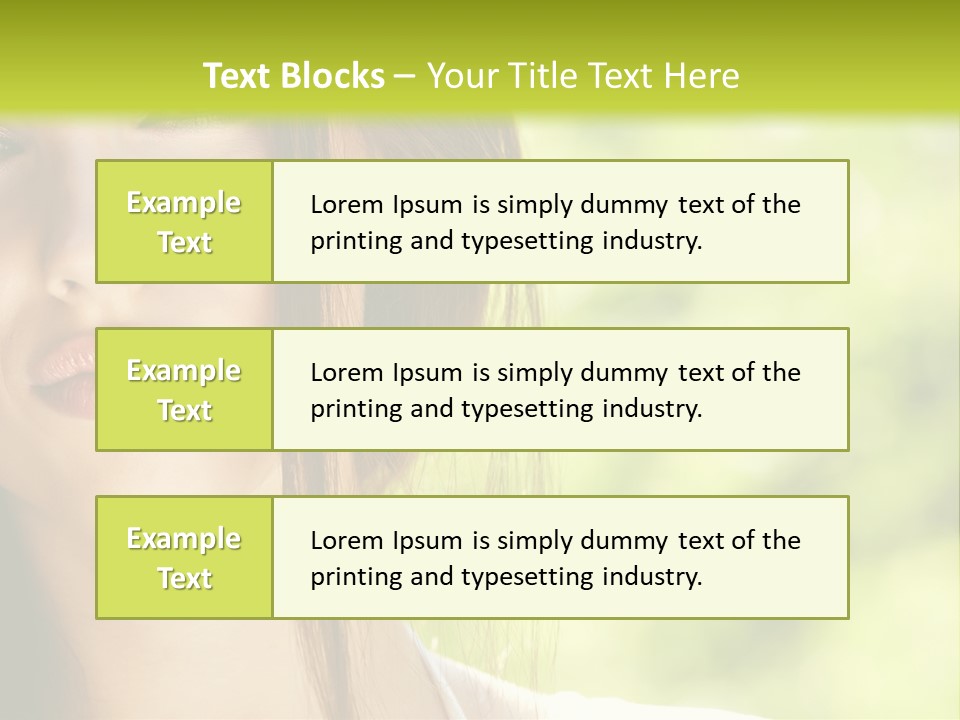 A Woman With Long Red Hair Is Looking At The Camera PowerPoint Template