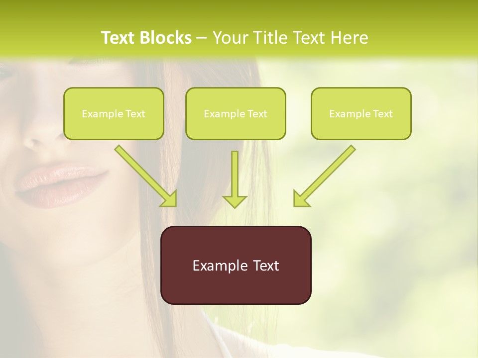 A Woman With Long Red Hair Is Looking At The Camera PowerPoint Template