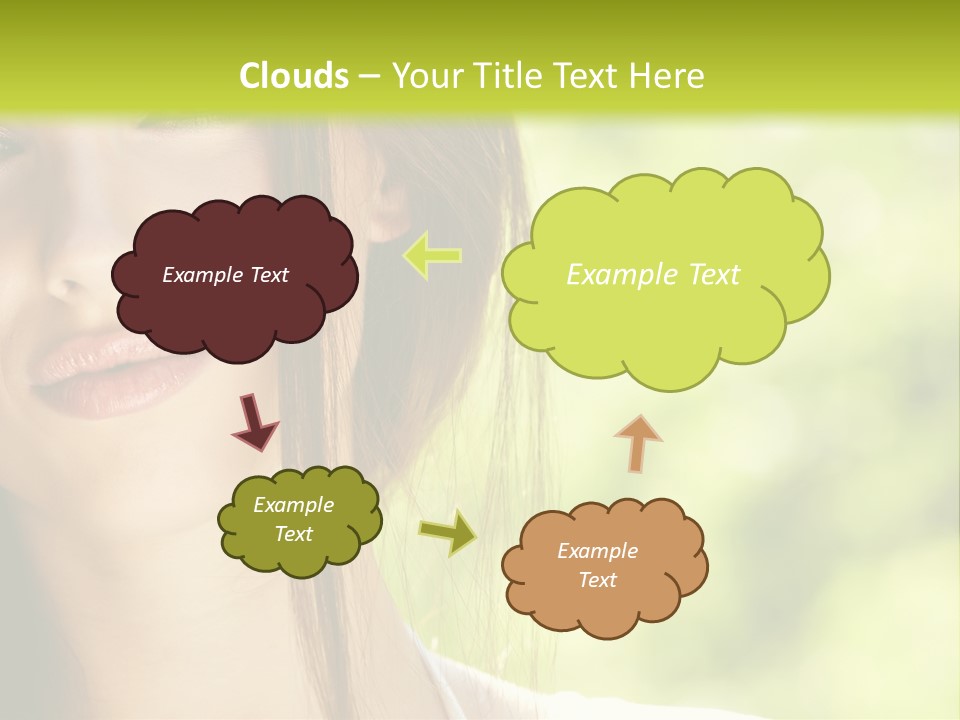 A Woman With Long Red Hair Is Looking At The Camera PowerPoint Template