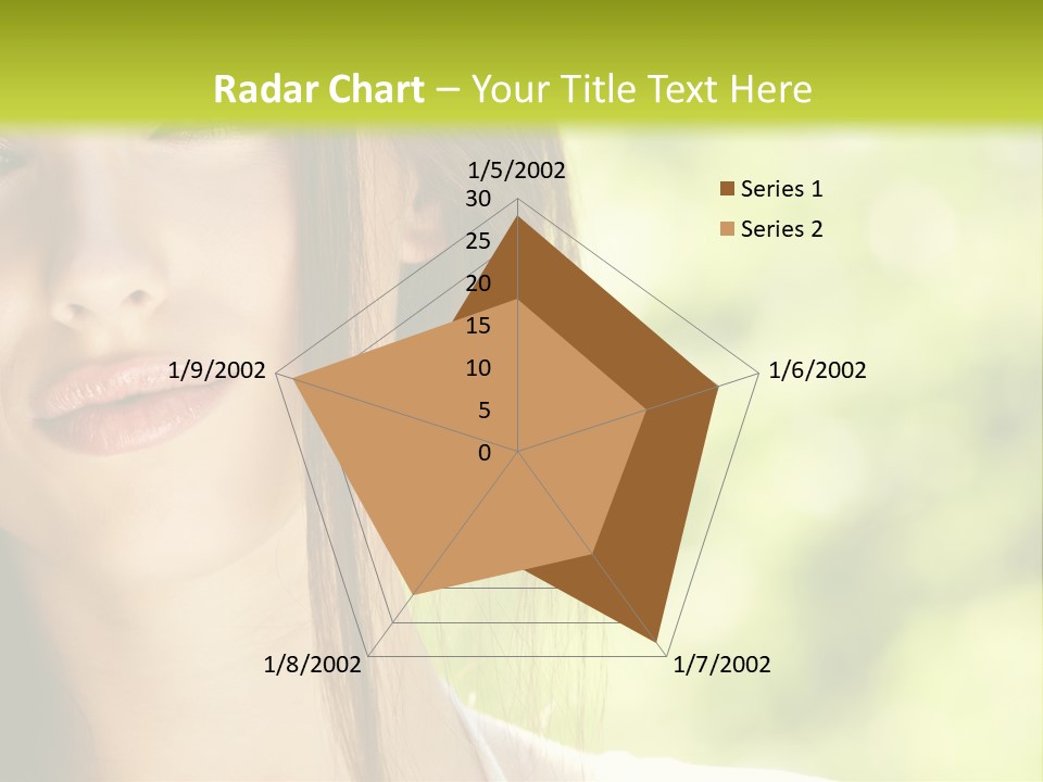 A Woman With Long Red Hair Is Looking At The Camera PowerPoint Template