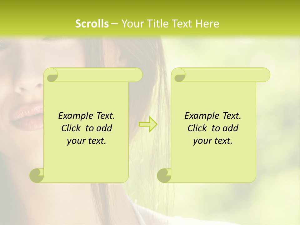 A Woman With Long Red Hair Is Looking At The Camera PowerPoint Template