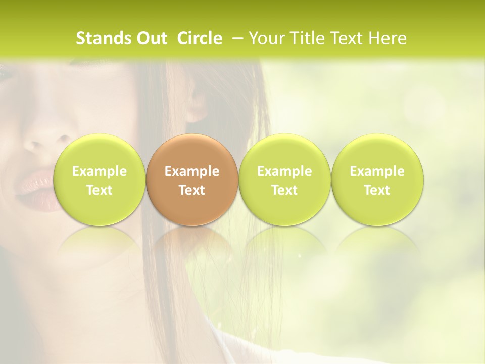 A Woman With Long Red Hair Is Looking At The Camera PowerPoint Template