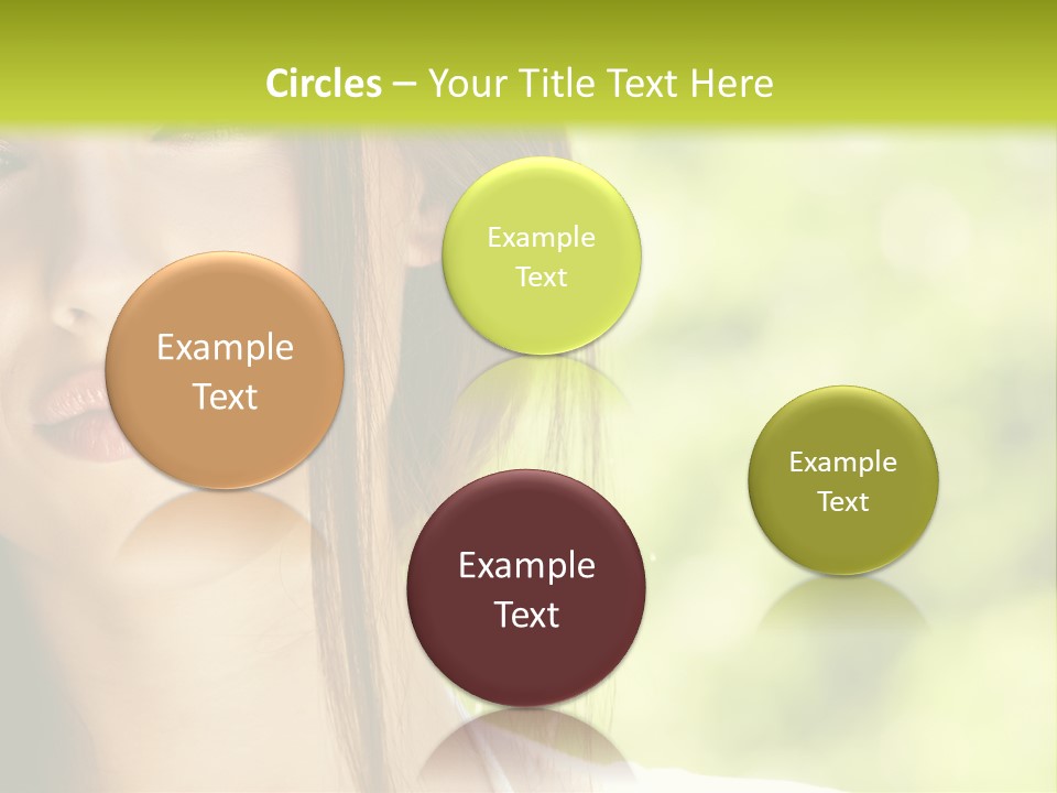 A Woman With Long Red Hair Is Looking At The Camera PowerPoint Template