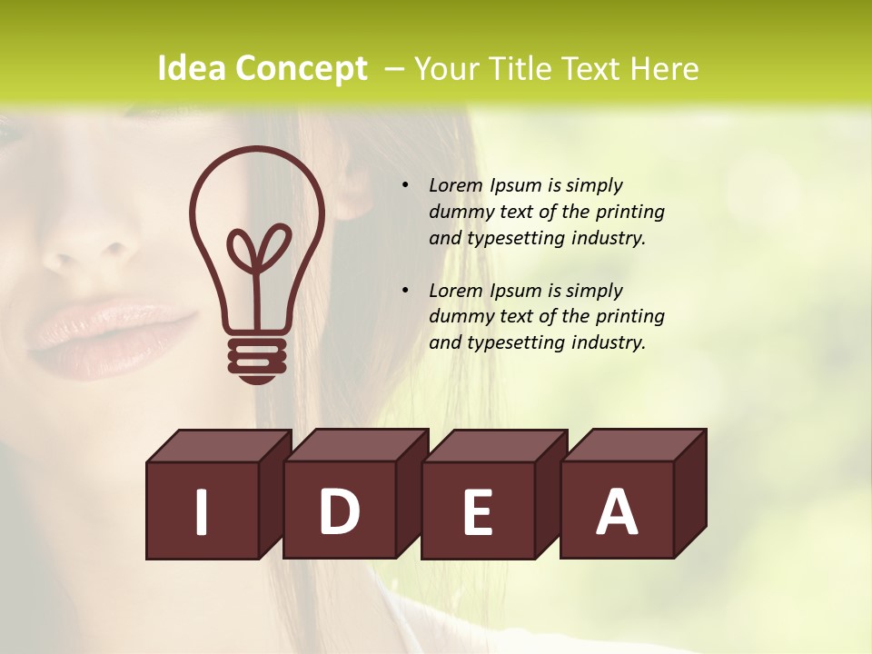 A Woman With Long Red Hair Is Looking At The Camera PowerPoint Template