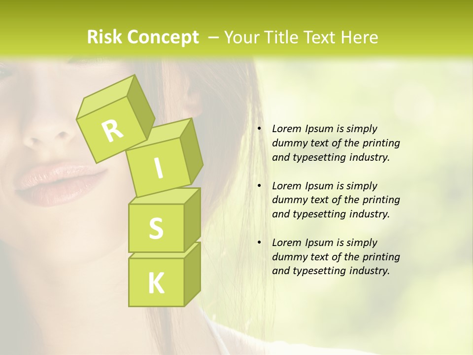 A Woman With Long Red Hair Is Looking At The Camera PowerPoint Template