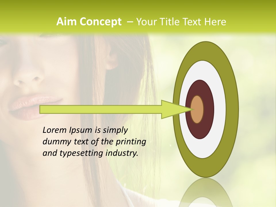 A Woman With Long Red Hair Is Looking At The Camera PowerPoint Template