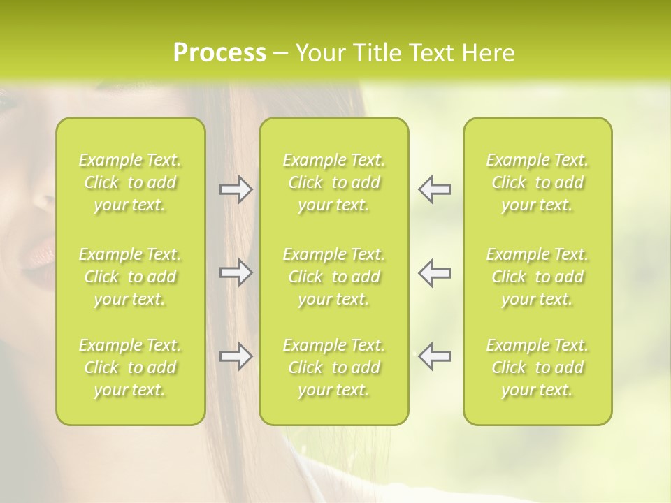 A Woman With Long Red Hair Is Looking At The Camera PowerPoint Template