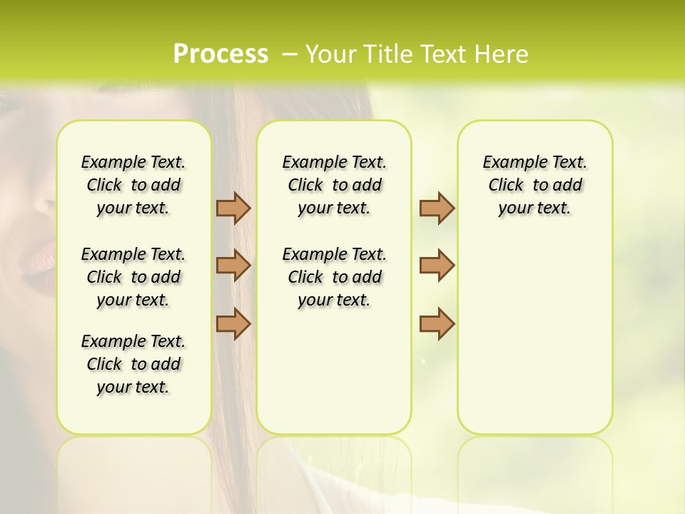 A Woman With Long Red Hair Is Looking At The Camera PowerPoint Template