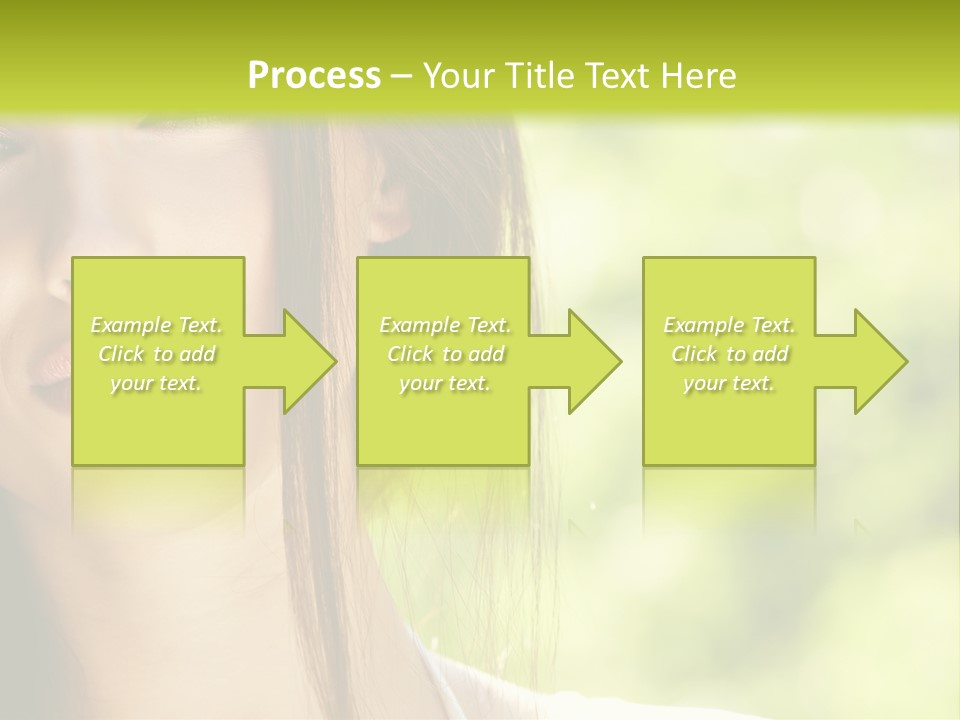 A Woman With Long Red Hair Is Looking At The Camera PowerPoint Template