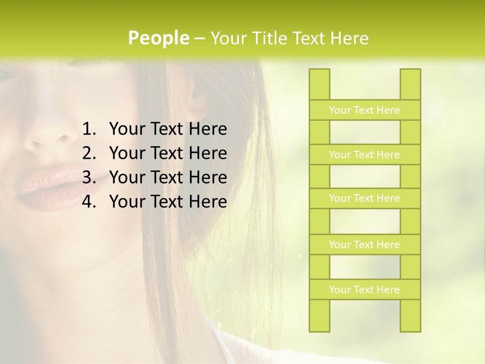 A Woman With Long Red Hair Is Looking At The Camera PowerPoint Template