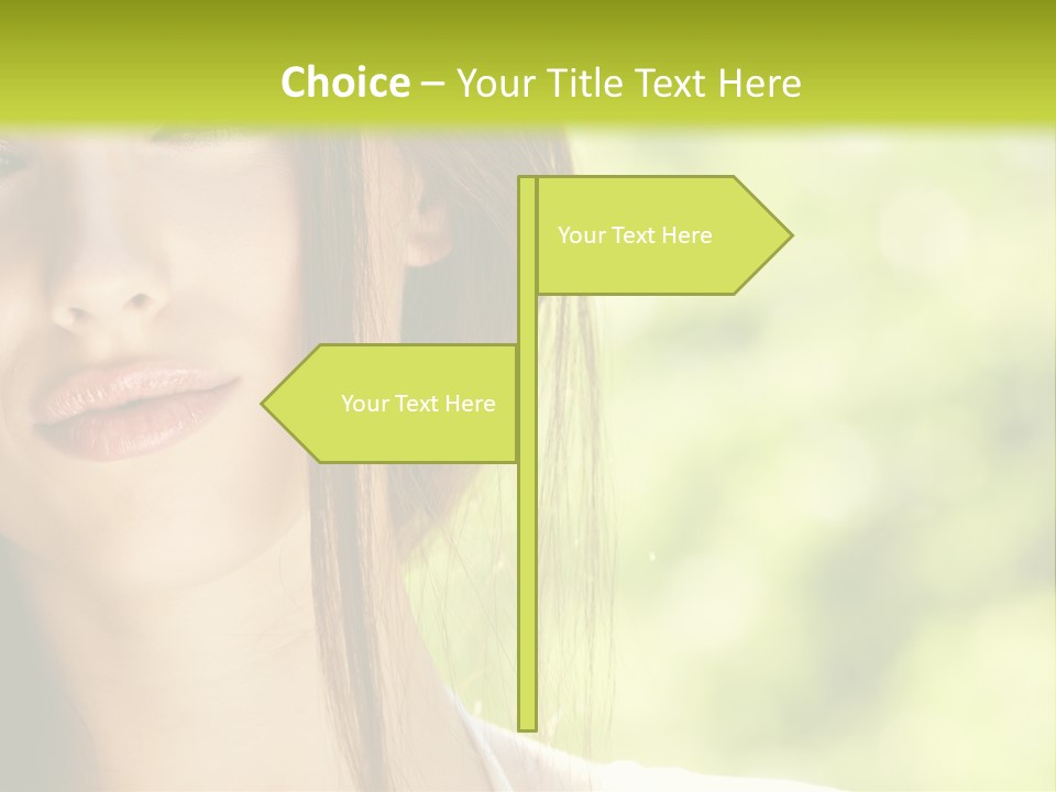 A Woman With Long Red Hair Is Looking At The Camera PowerPoint Template