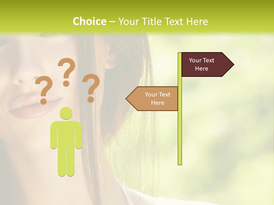 A Woman With Long Red Hair Is Looking At The Camera PowerPoint Template