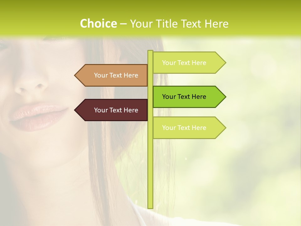 A Woman With Long Red Hair Is Looking At The Camera PowerPoint Template