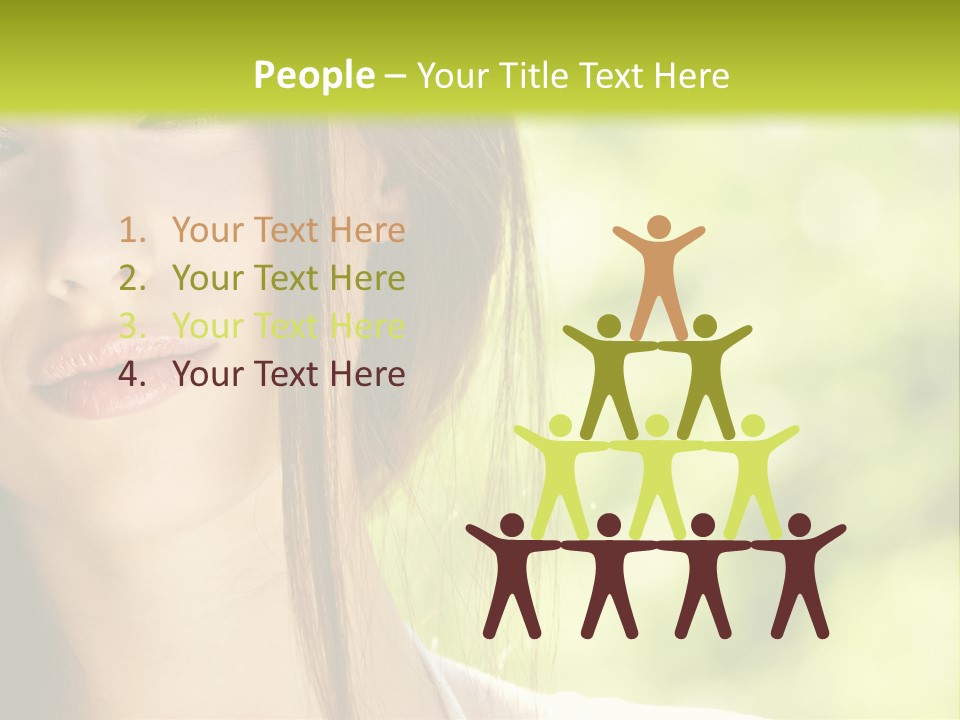 A Woman With Long Red Hair Is Looking At The Camera PowerPoint Template