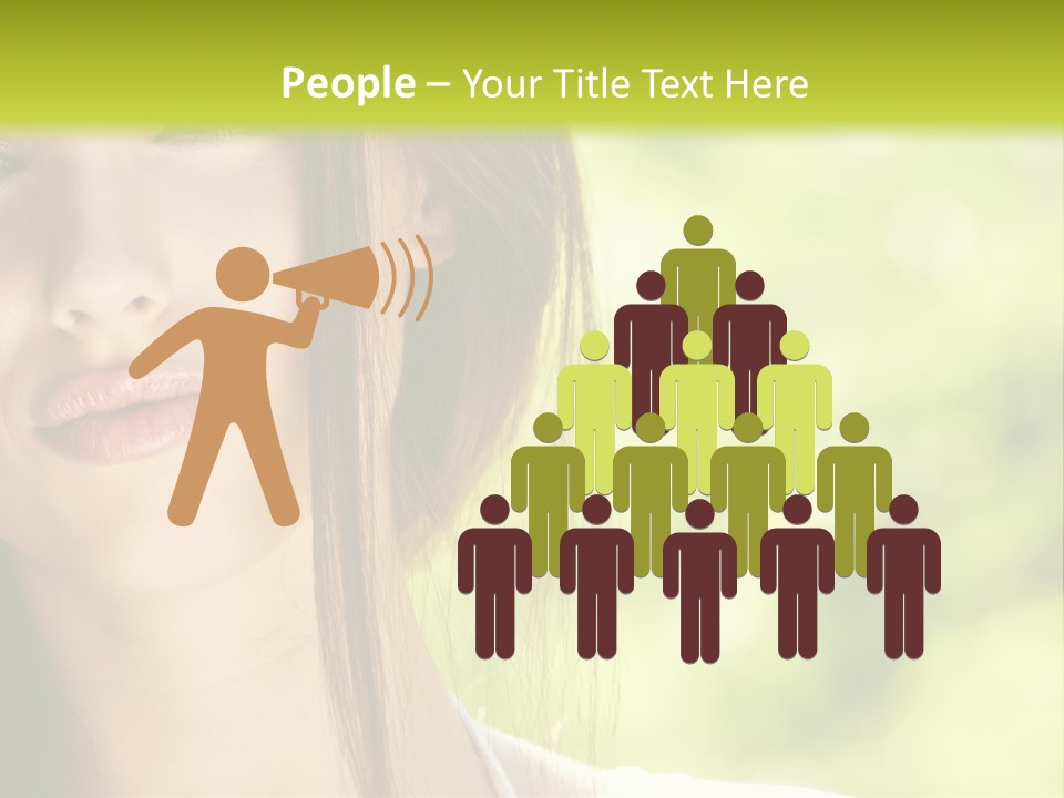 A Woman With Long Red Hair Is Looking At The Camera PowerPoint Template