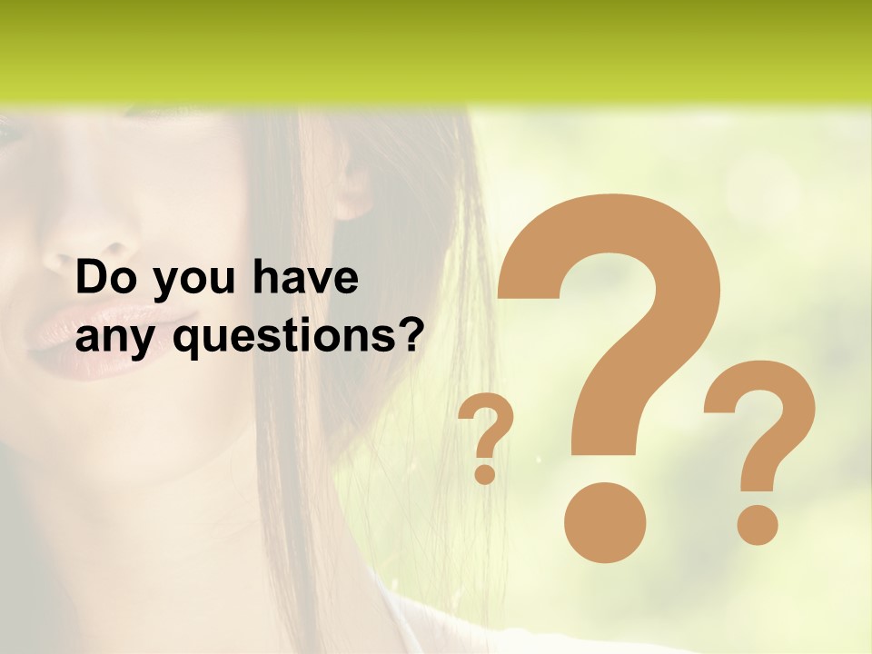 A Woman With Long Red Hair Is Looking At The Camera PowerPoint Template