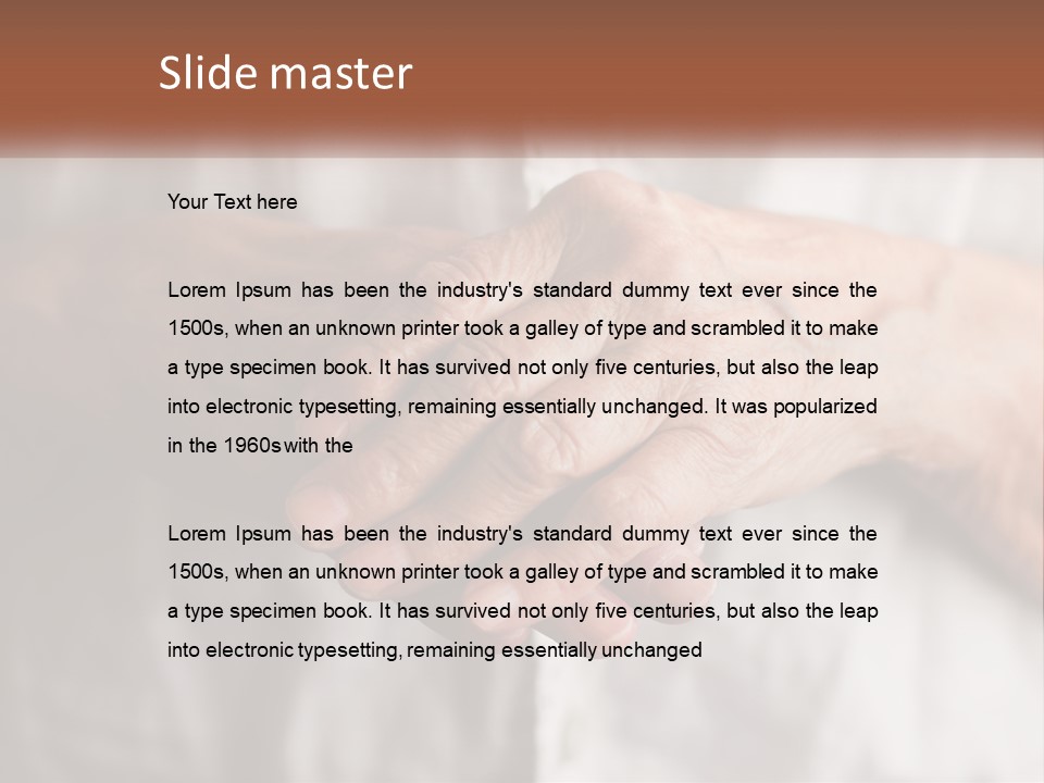 An Elderly Person Holding The Hand Of A Younger Person PowerPoint Template