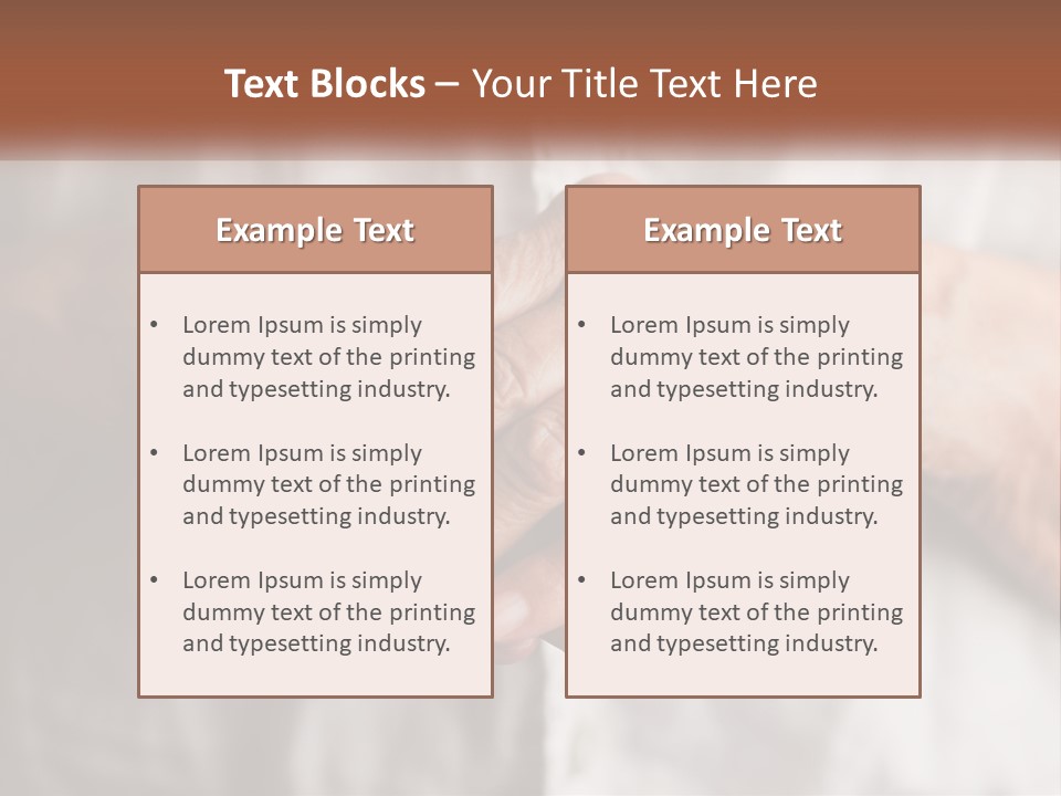 An Elderly Person Holding The Hand Of A Younger Person PowerPoint Template