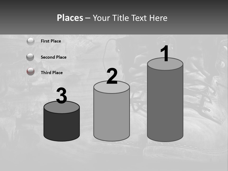 A Black And White Photo Of A Pair Of Boots PowerPoint Template