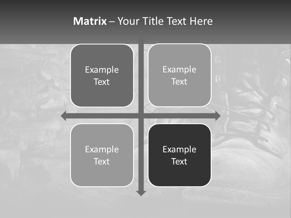 A Black And White Photo Of A Pair Of Boots PowerPoint Template