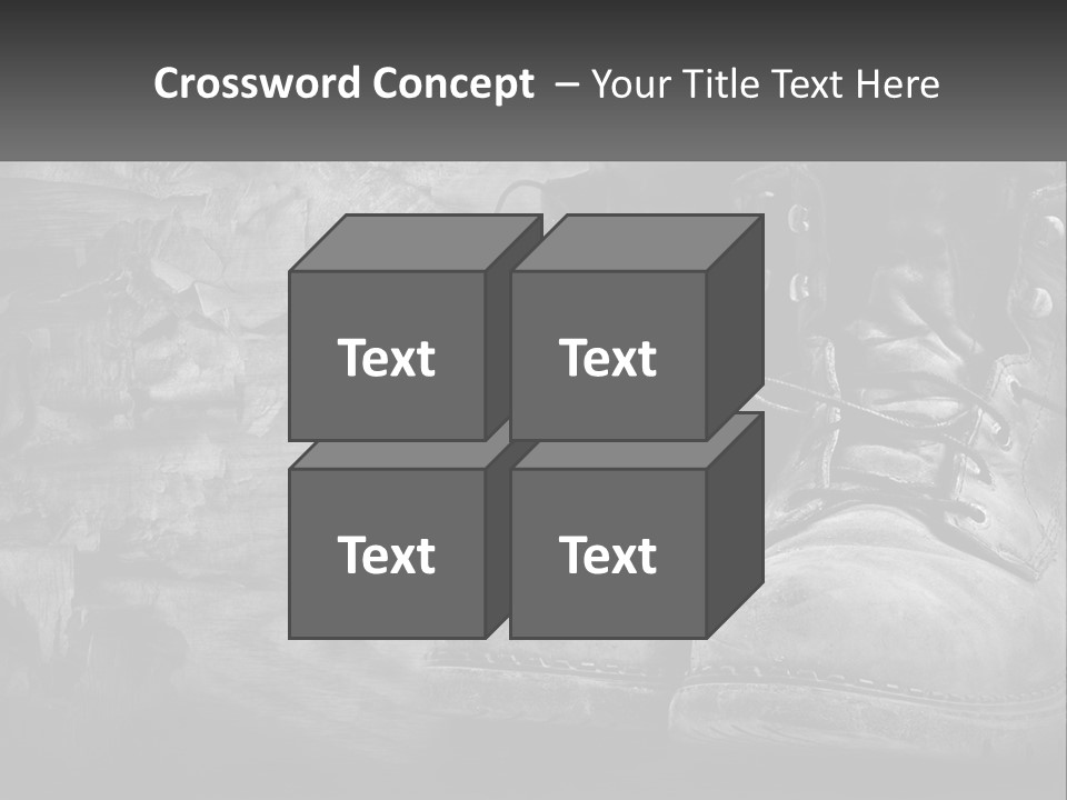 A Black And White Photo Of A Pair Of Boots PowerPoint Template