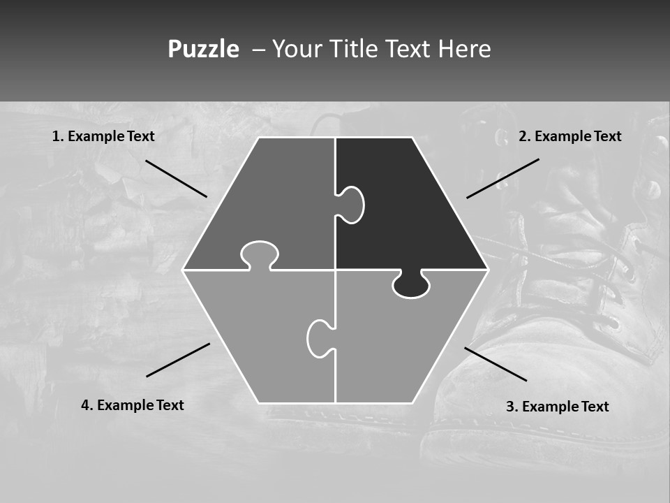 A Black And White Photo Of A Pair Of Boots PowerPoint Template