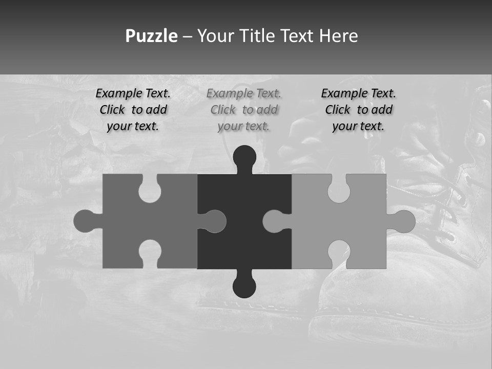 A Black And White Photo Of A Pair Of Boots PowerPoint Template