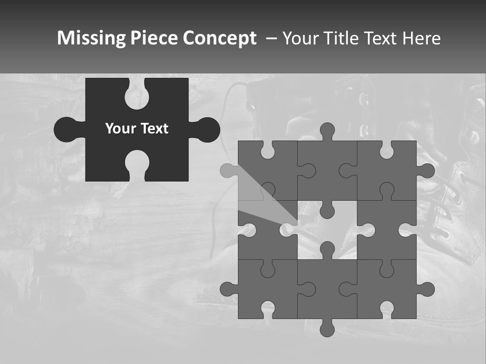 A Black And White Photo Of A Pair Of Boots PowerPoint Template
