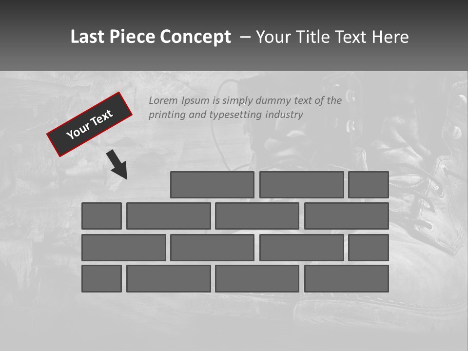 A Black And White Photo Of A Pair Of Boots PowerPoint Template