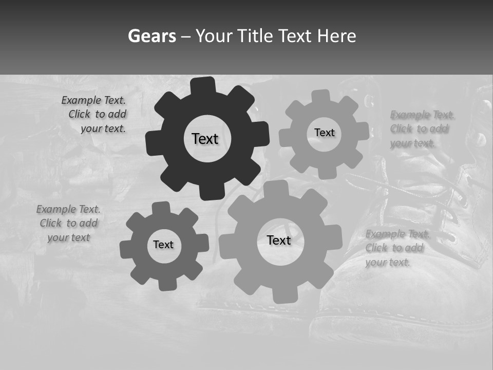 A Black And White Photo Of A Pair Of Boots PowerPoint Template