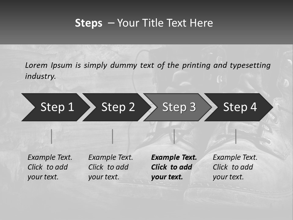A Black And White Photo Of A Pair Of Boots PowerPoint Template