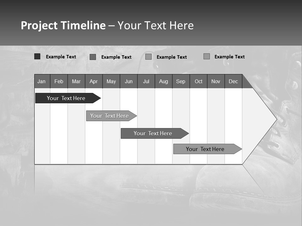 A Black And White Photo Of A Pair Of Boots PowerPoint Template
