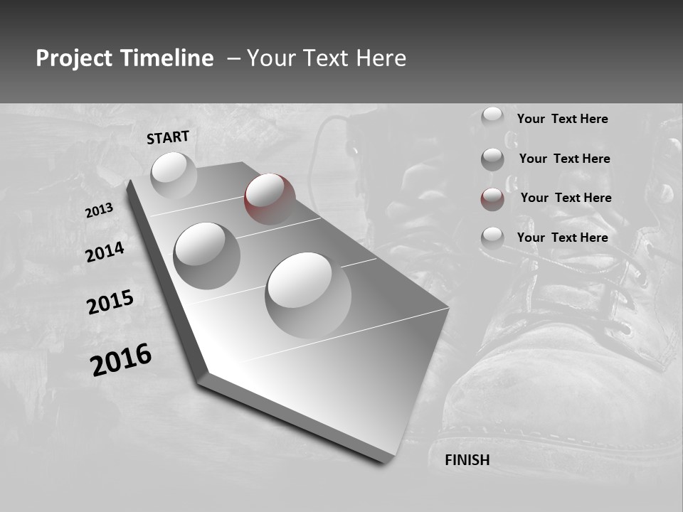 A Black And White Photo Of A Pair Of Boots PowerPoint Template