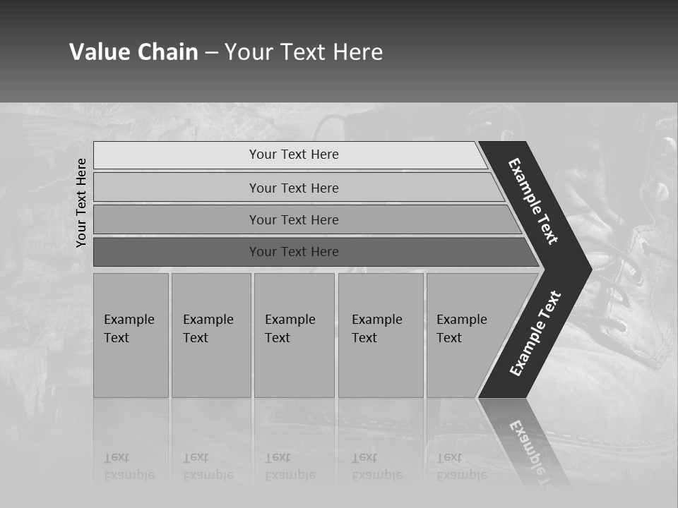 A Black And White Photo Of A Pair Of Boots PowerPoint Template