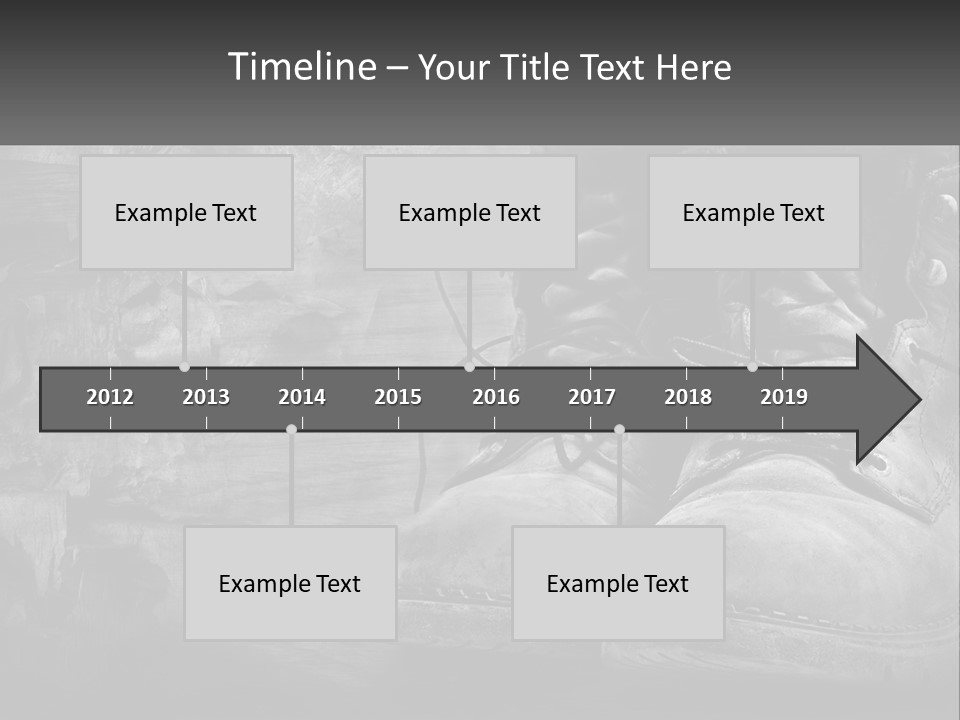 A Black And White Photo Of A Pair Of Boots PowerPoint Template