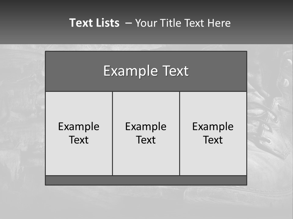 A Black And White Photo Of A Pair Of Boots PowerPoint Template