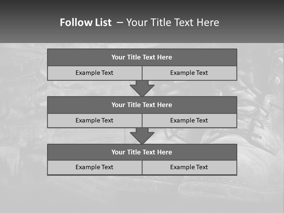 A Black And White Photo Of A Pair Of Boots PowerPoint Template