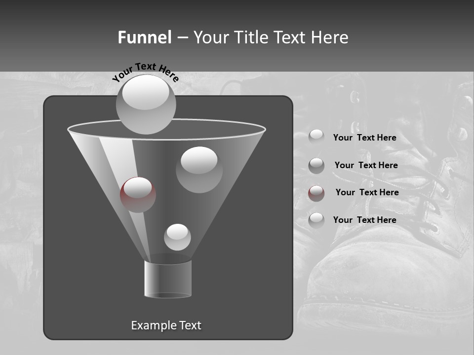 A Black And White Photo Of A Pair Of Boots PowerPoint Template