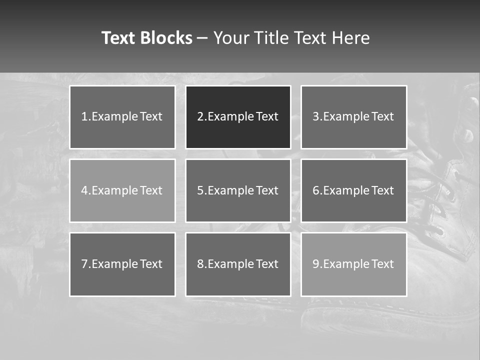 A Black And White Photo Of A Pair Of Boots PowerPoint Template