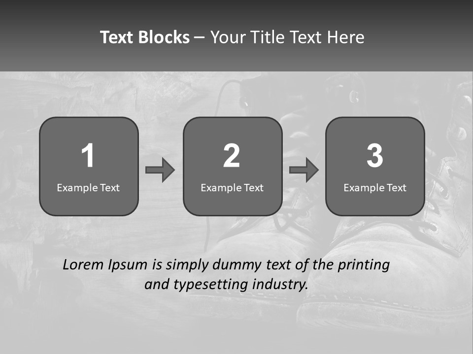 A Black And White Photo Of A Pair Of Boots PowerPoint Template