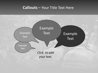 A Black And White Photo Of A Pair Of Boots PowerPoint Template