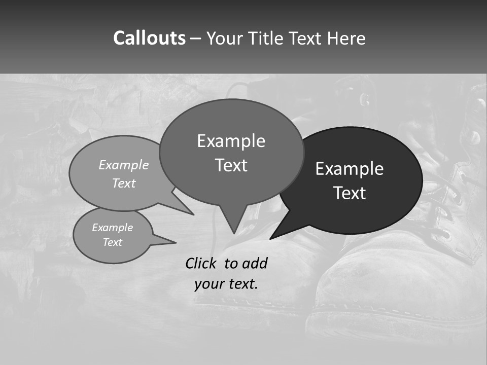 A Black And White Photo Of A Pair Of Boots PowerPoint Template
