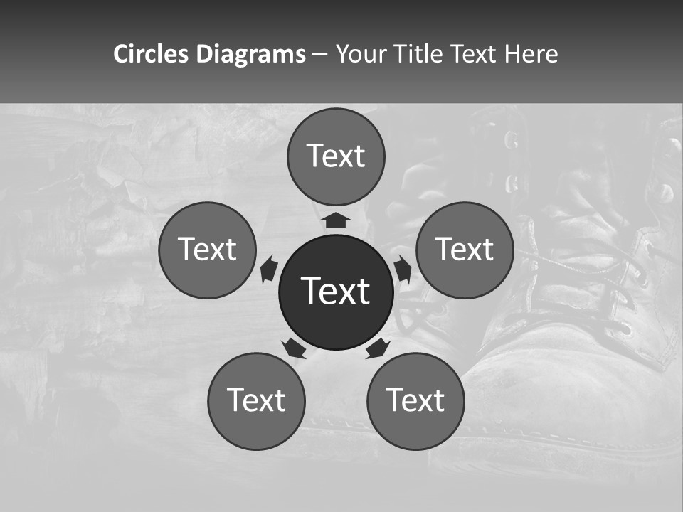 A Black And White Photo Of A Pair Of Boots PowerPoint Template